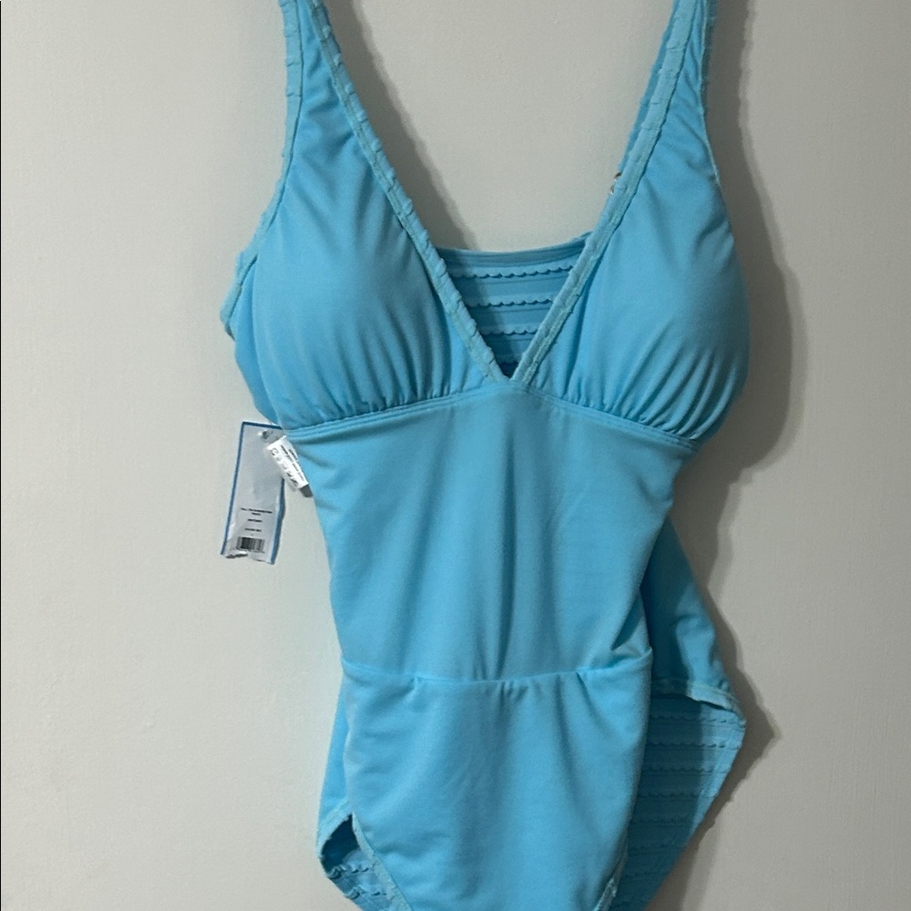 Draper James Aqua Blue One-Piece Swimsuit - Picture 6 of 6